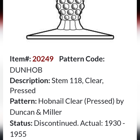 Vntg (2) 10oz Hobnail Clear Delightful Goblets by Duncan & Miller Glass - Picture 7 of 13